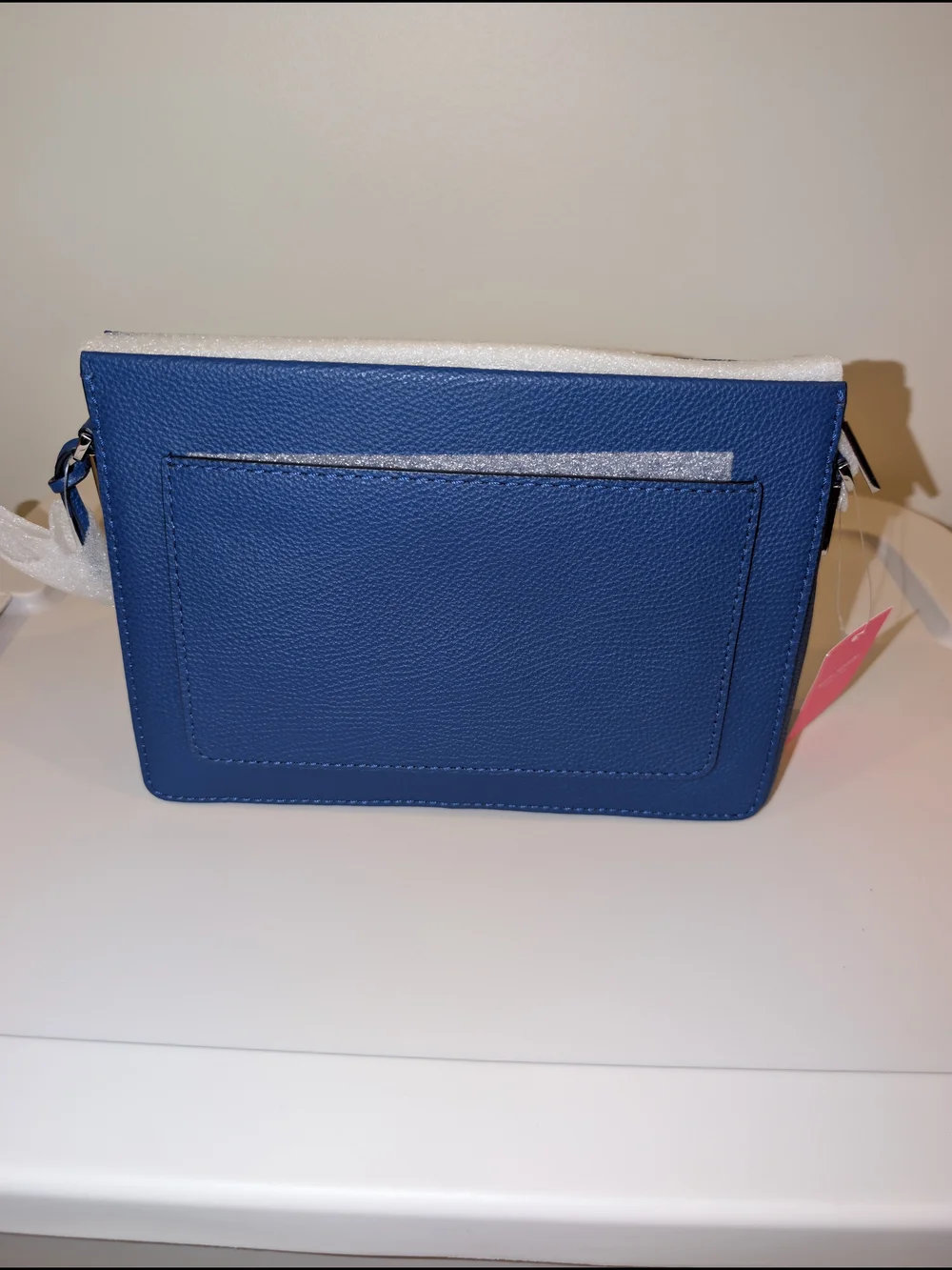 kate spade cobalt blue pebble leather wristlet clutch
